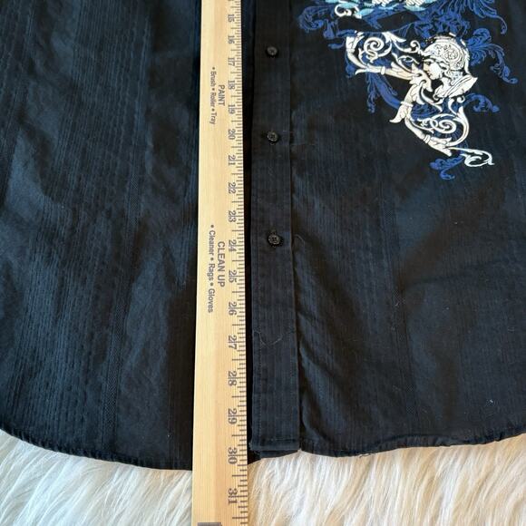 Vintage Eighty Eight Button Long Sleeve Shirt Griffin Grunge Goth Y2K Mens XL - Picture 8 of 9